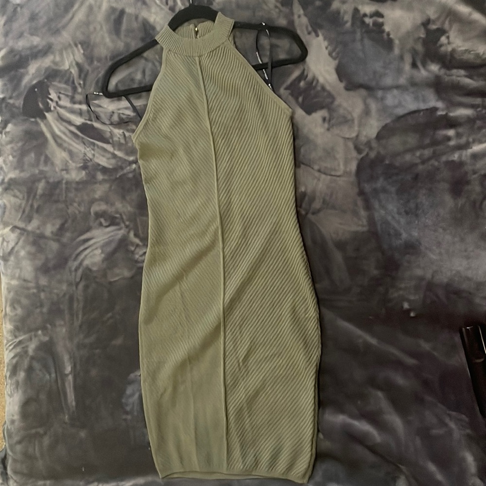 G by Guess High Neck Green Midi Dress- Size M
